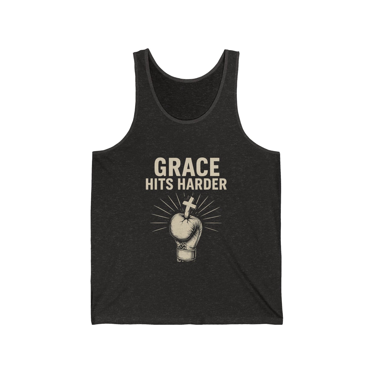 Grace Hits Harder Unisex Jersey Tank - Inspirational Fitness Wear - Anchor23
