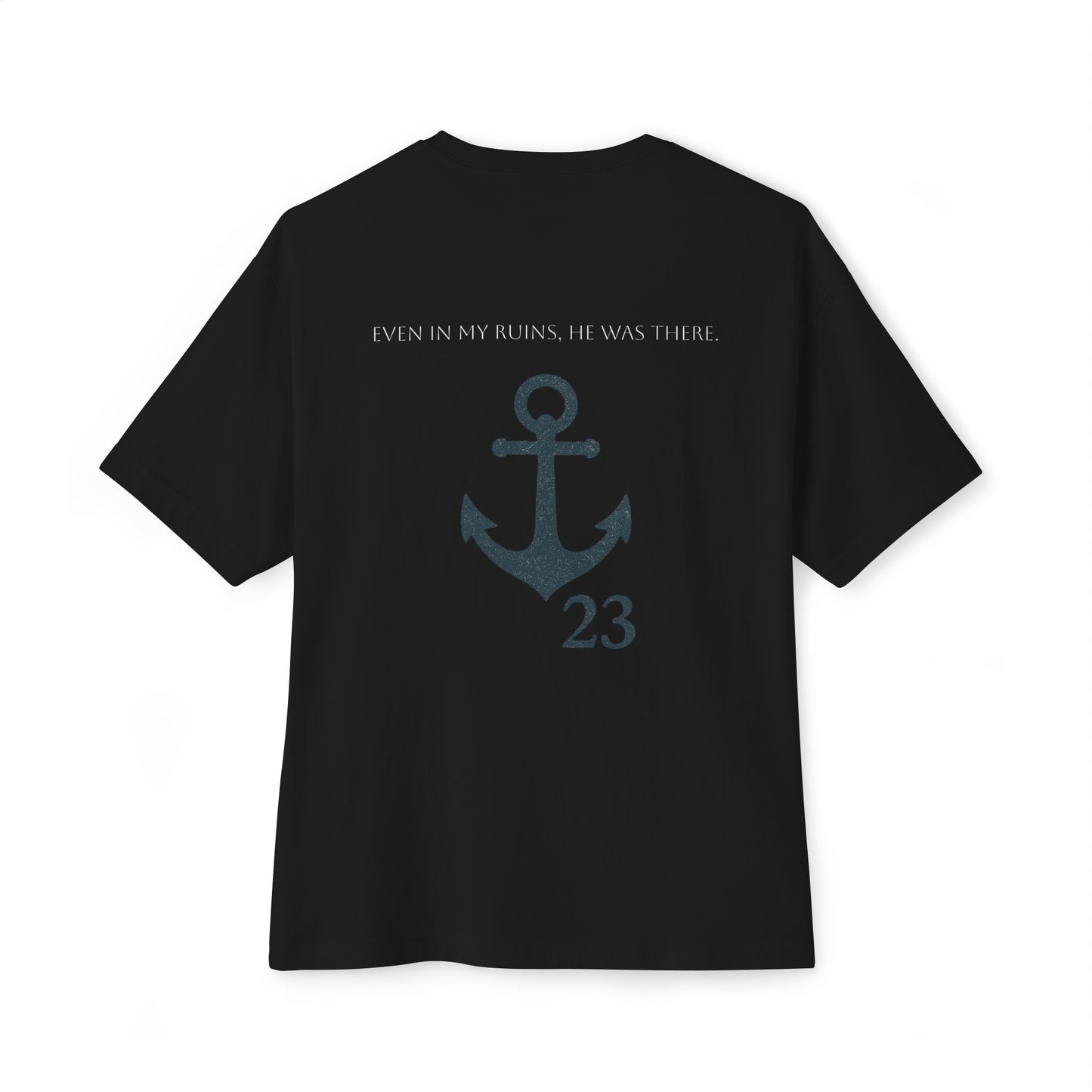 Retro Jesus Anchor Unisex Oversized Boxy Tee - Casual Graphic T-Shirt for Faith and Nautical Lovers - Anchor23