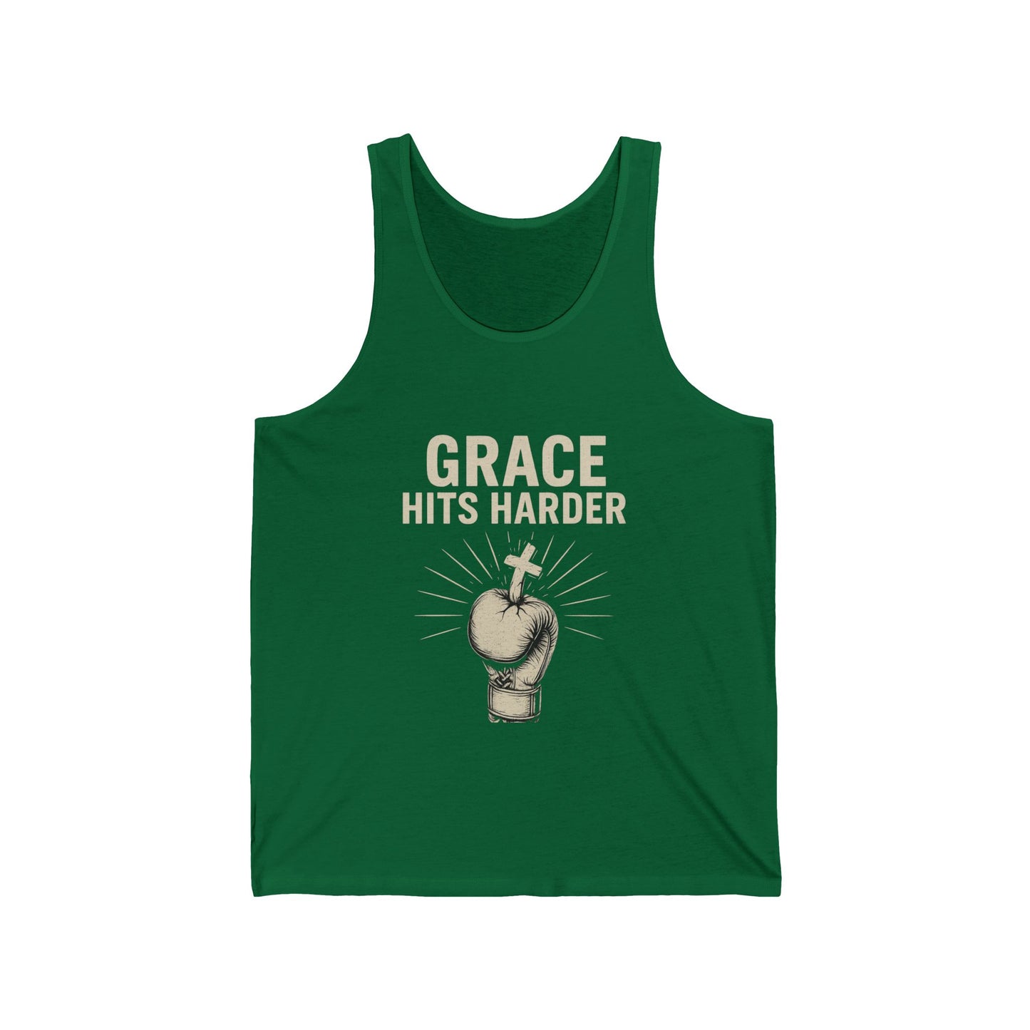Grace Hits Harder Unisex Jersey Tank - Inspirational Fitness Wear - Anchor23