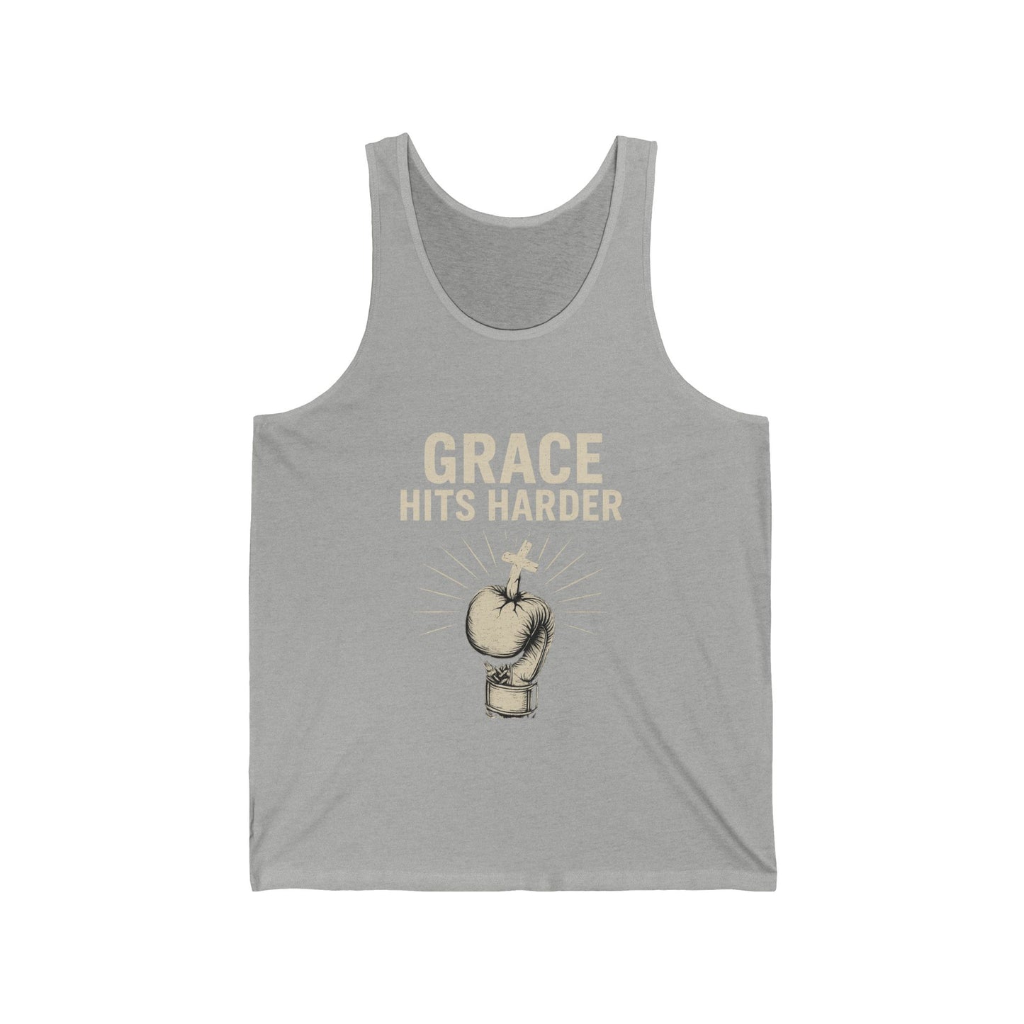 Grace Hits Harder Unisex Jersey Tank - Inspirational Fitness Wear - Anchor23