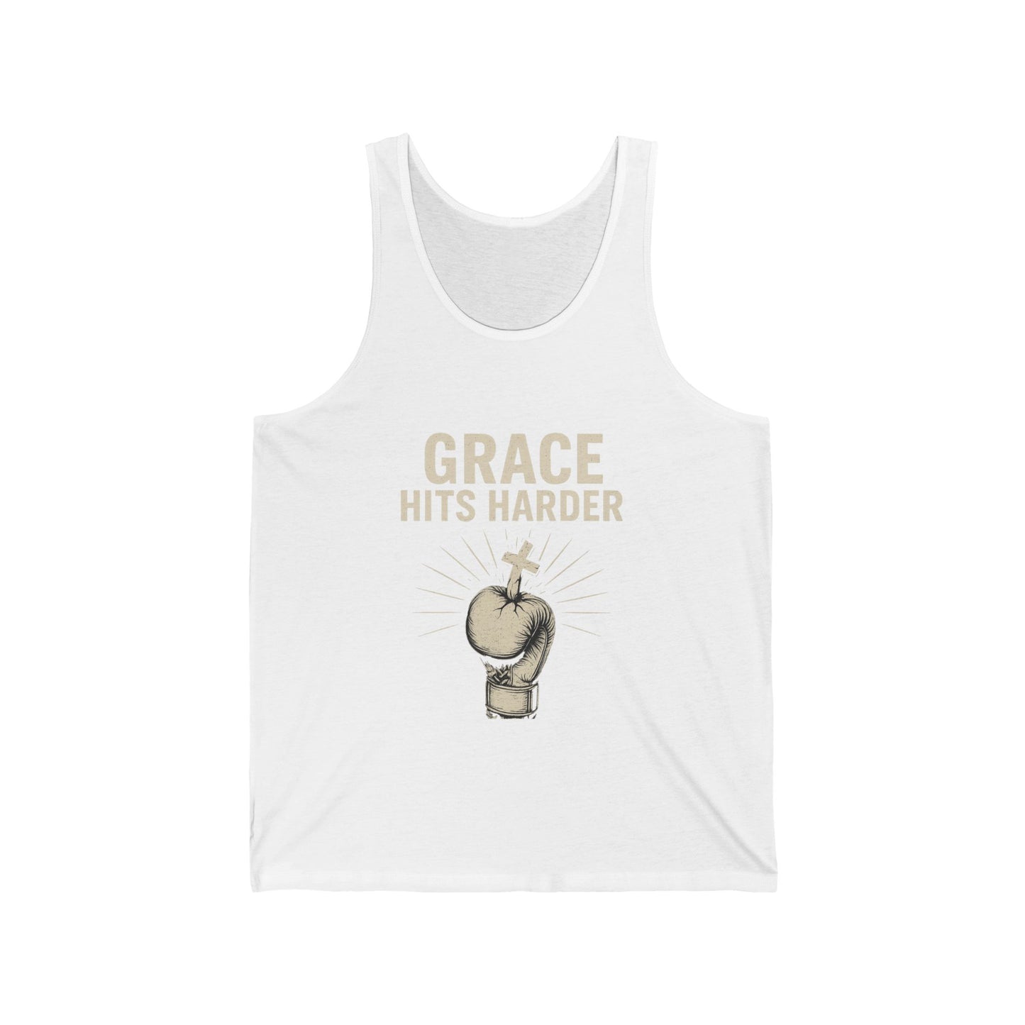 Grace Hits Harder Unisex Jersey Tank - Inspirational Fitness Wear - Anchor23