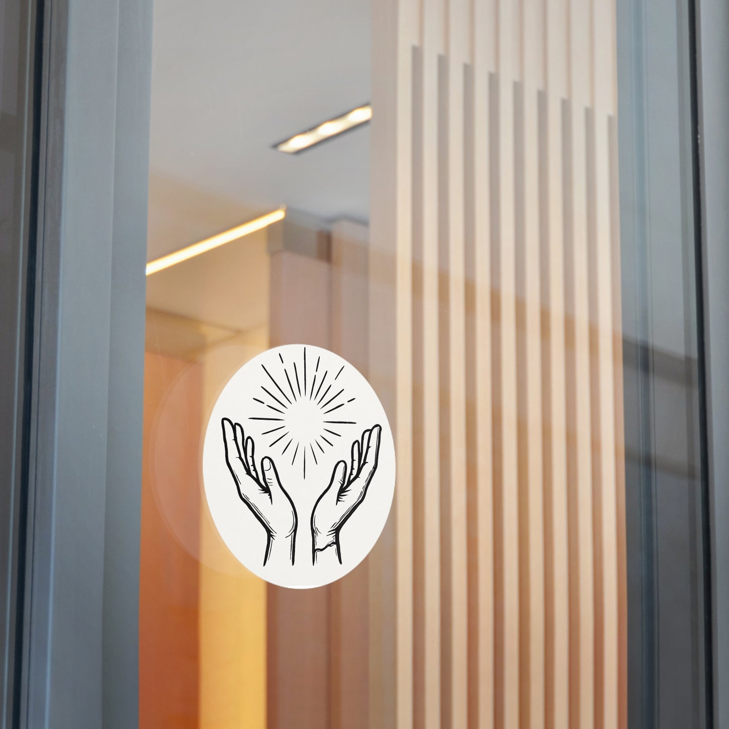 Hopeful Hands Round Vinyl Stickers - Inspirational Sunburst Design - Anchor23
