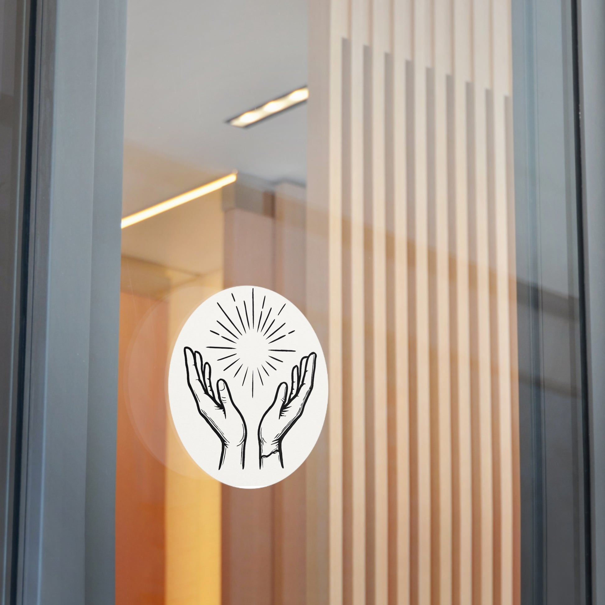 Hopeful Hands Round Vinyl Stickers - Inspirational Sunburst Design - Anchor23