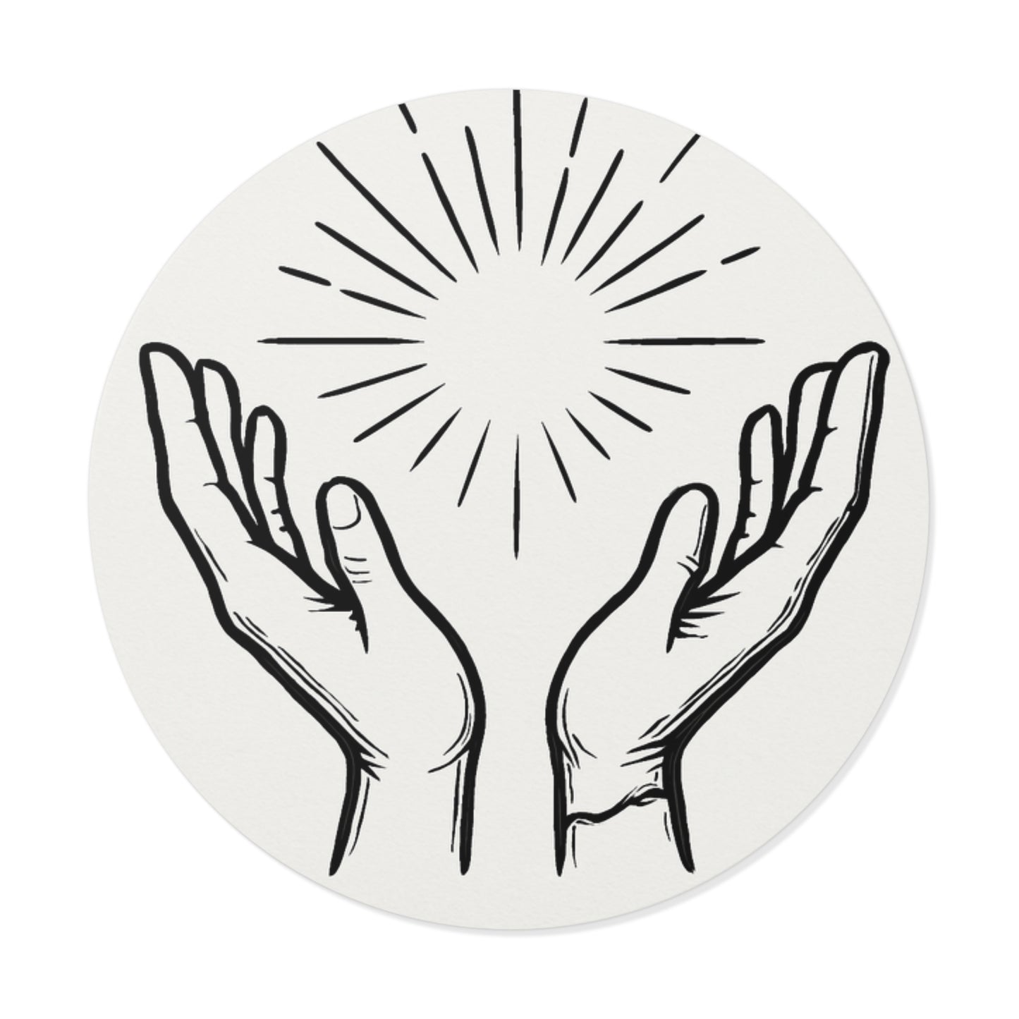Hopeful Hands Round Vinyl Stickers - Inspirational Sunburst Design - Anchor23