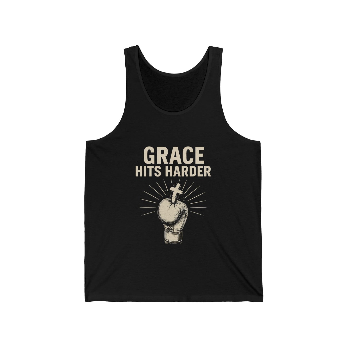 Grace Hits Harder Unisex Jersey Tank - Inspirational Fitness Wear - Anchor23