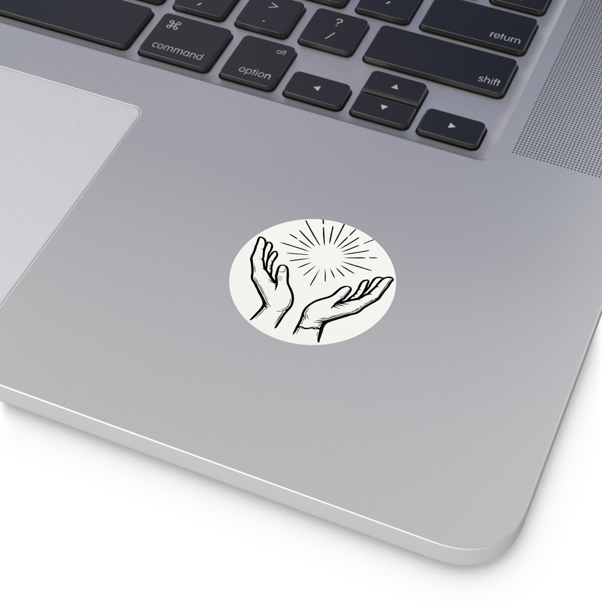 Hopeful Hands Round Vinyl Stickers - Inspirational Sunburst Design - Anchor23