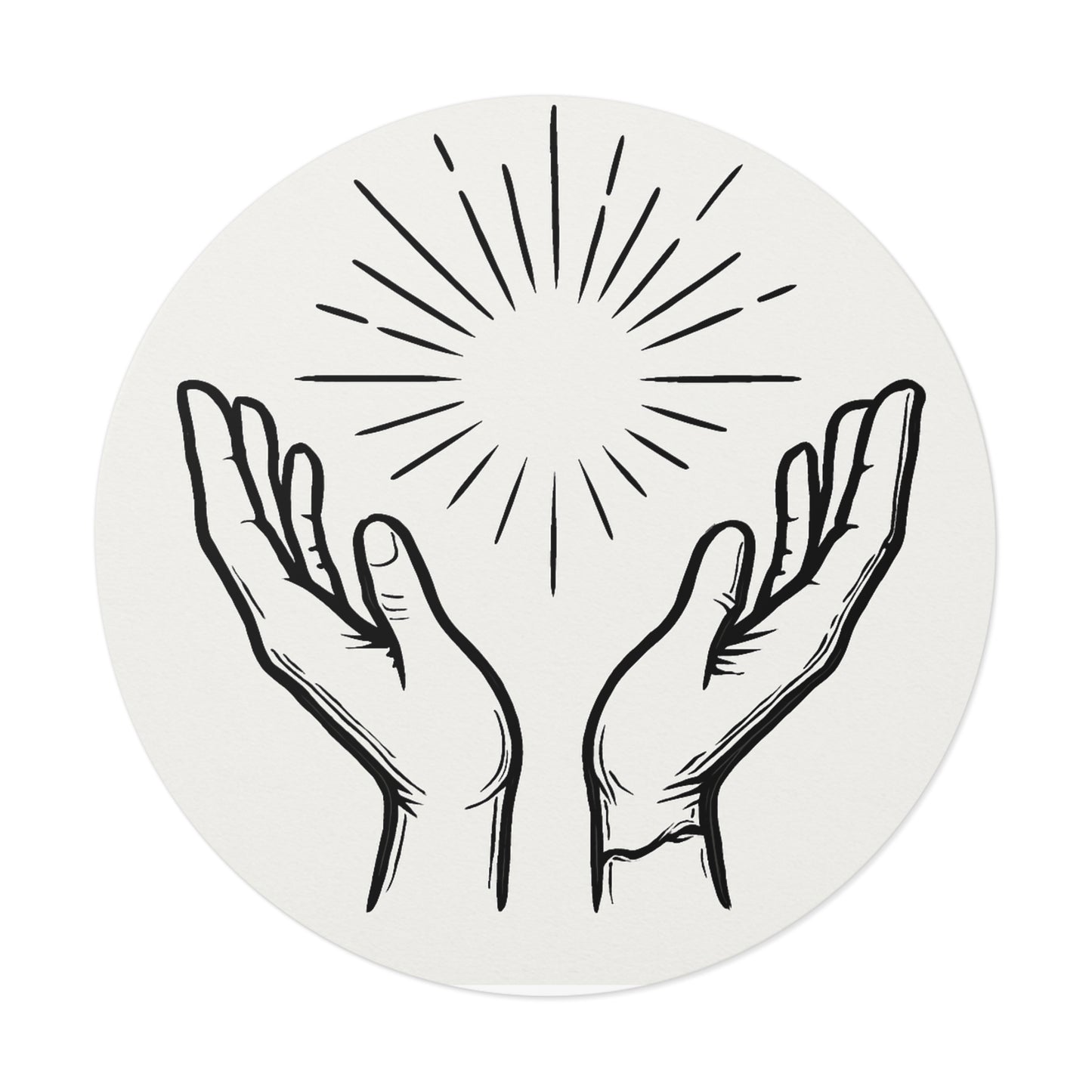 Hopeful Hands Round Vinyl Stickers - Inspirational Sunburst Design - Anchor23