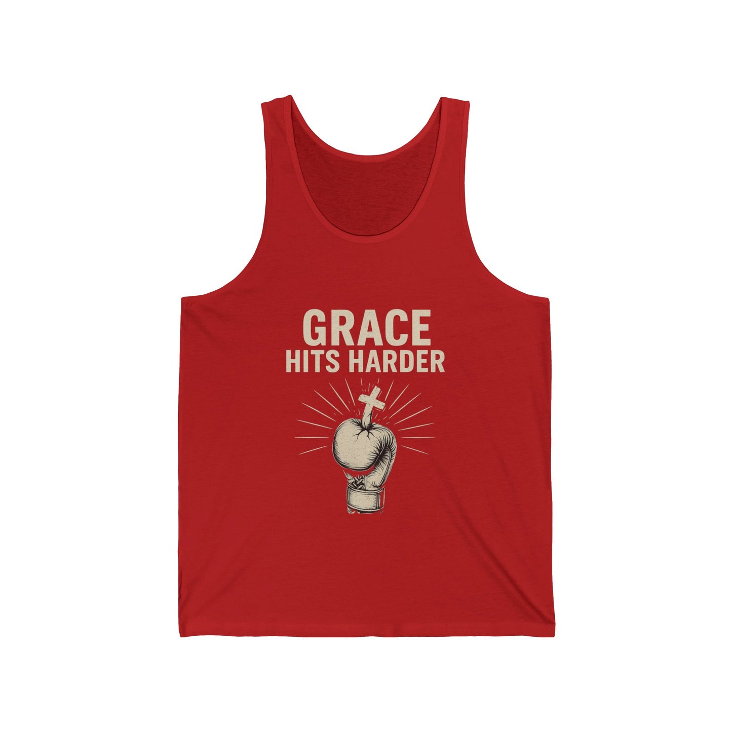 Grace Hits Harder Unisex Jersey Tank - Inspirational Fitness Wear - Anchor23