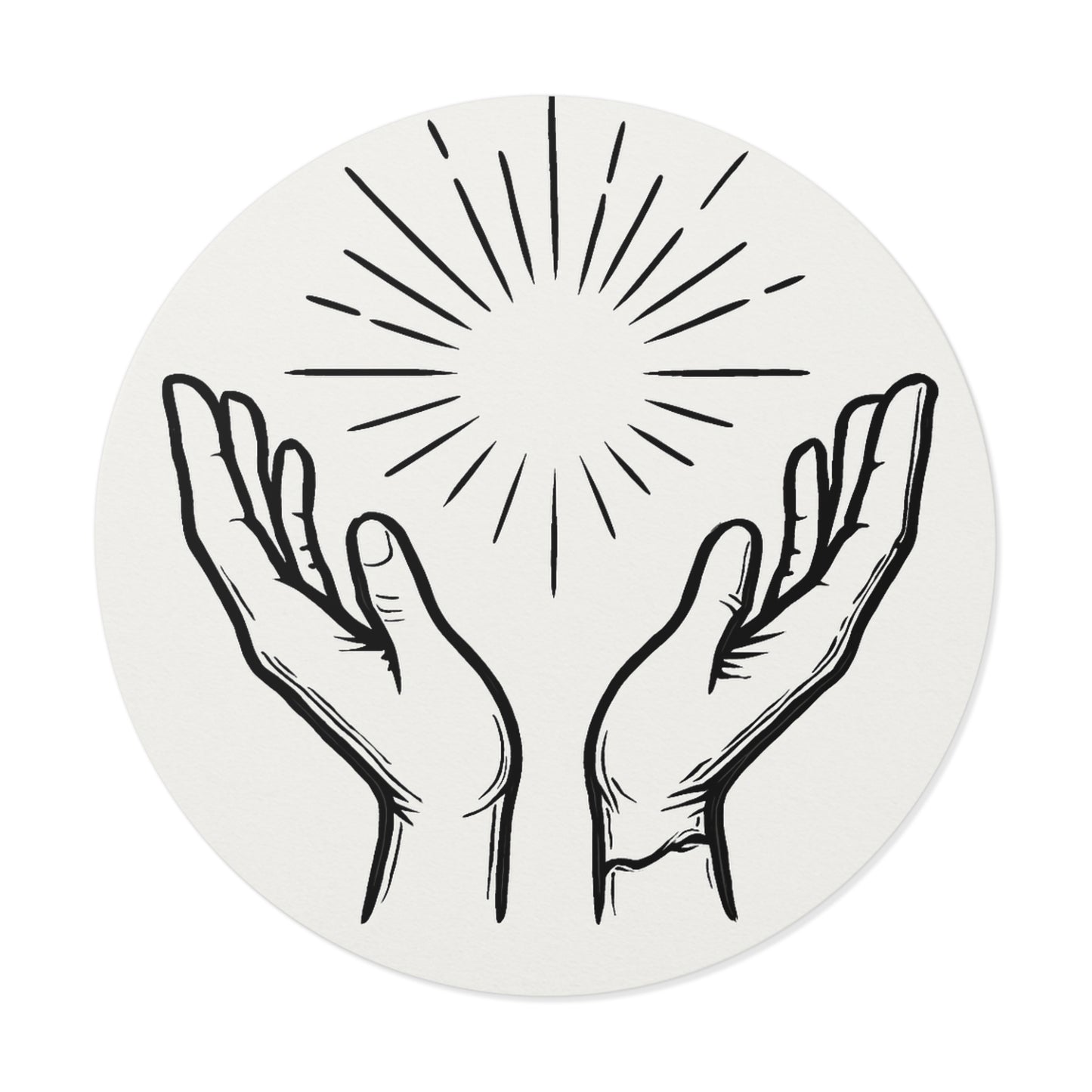 Hopeful Hands Round Vinyl Stickers - Inspirational Sunburst Design - Anchor23
