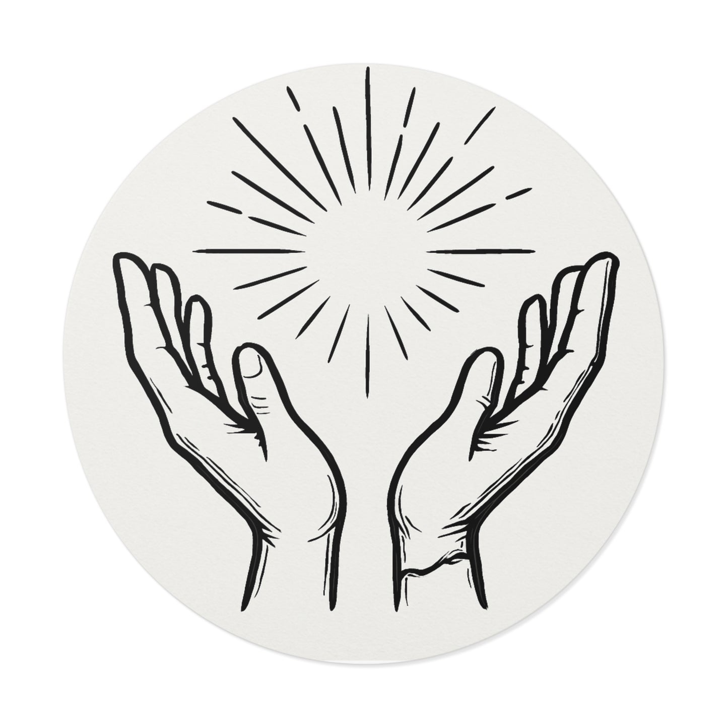 Hopeful Hands Round Vinyl Stickers - Inspirational Sunburst Design - Anchor23