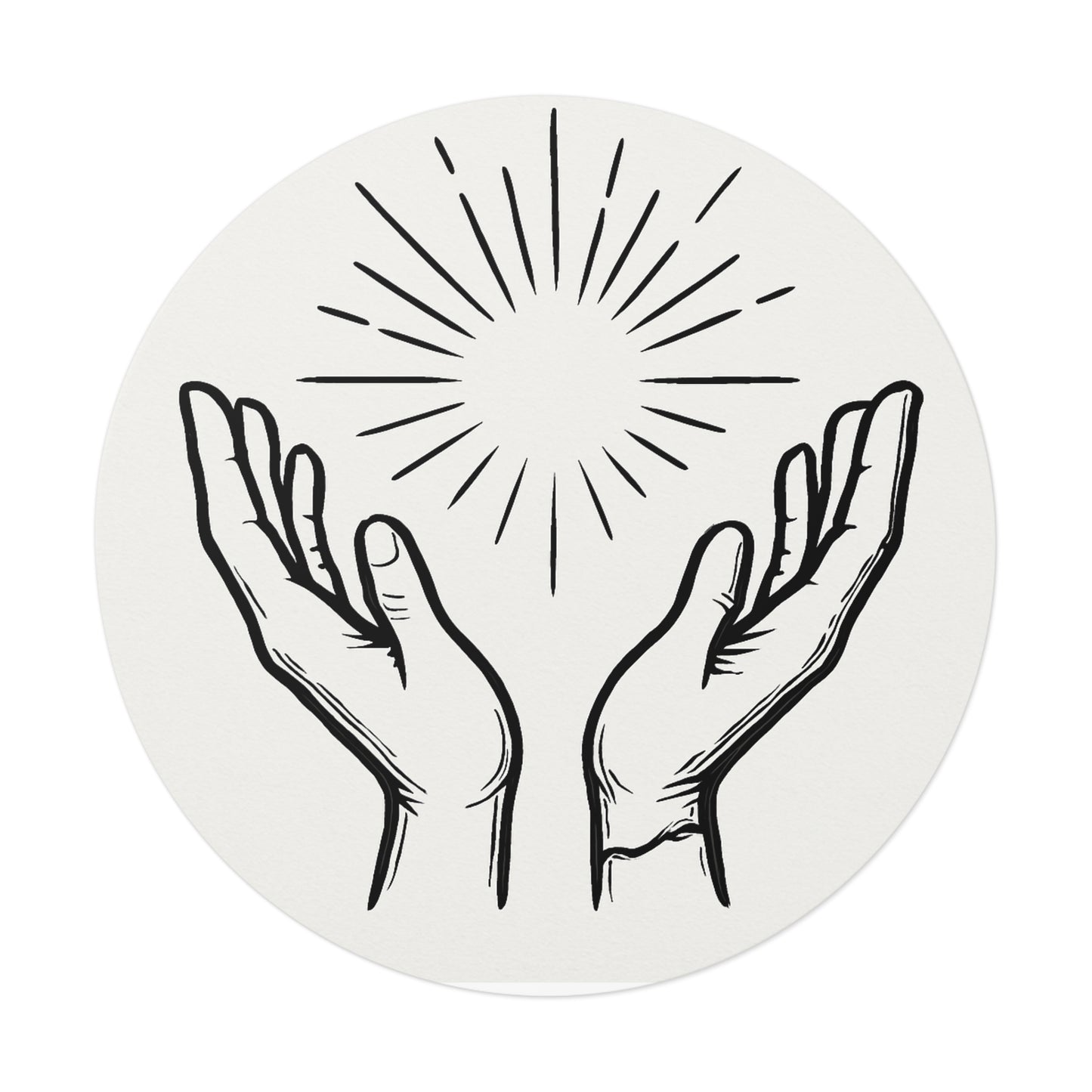 Hopeful Hands Round Vinyl Stickers - Inspirational Sunburst Design - Anchor23
