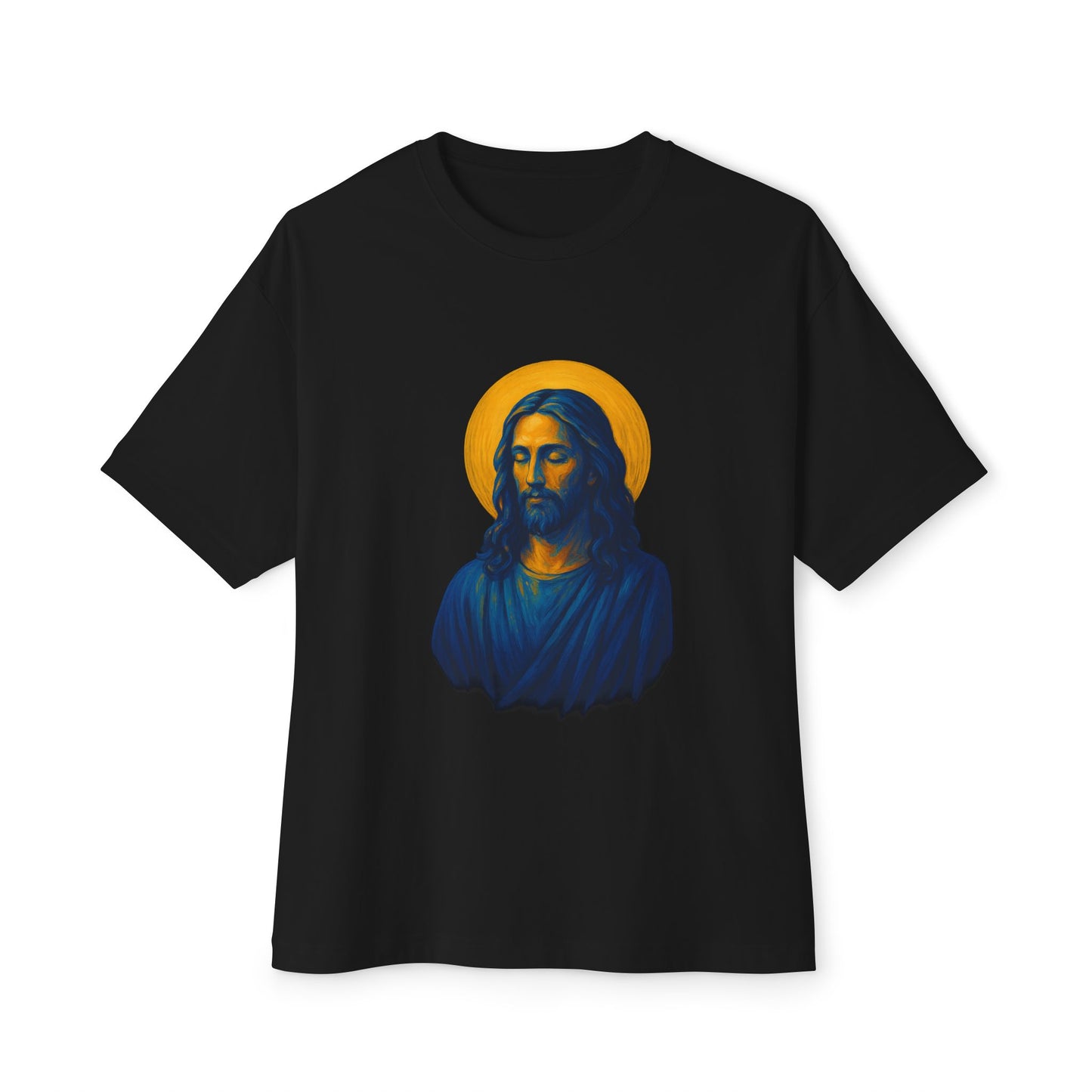 Retro Jesus Anchor Unisex Oversized Boxy Tee - Casual Graphic T-Shirt for Faith and Nautical Lovers - Anchor23